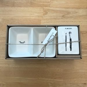 NEW RAE DUNN Beauty Organization Makeup Cup & Tray